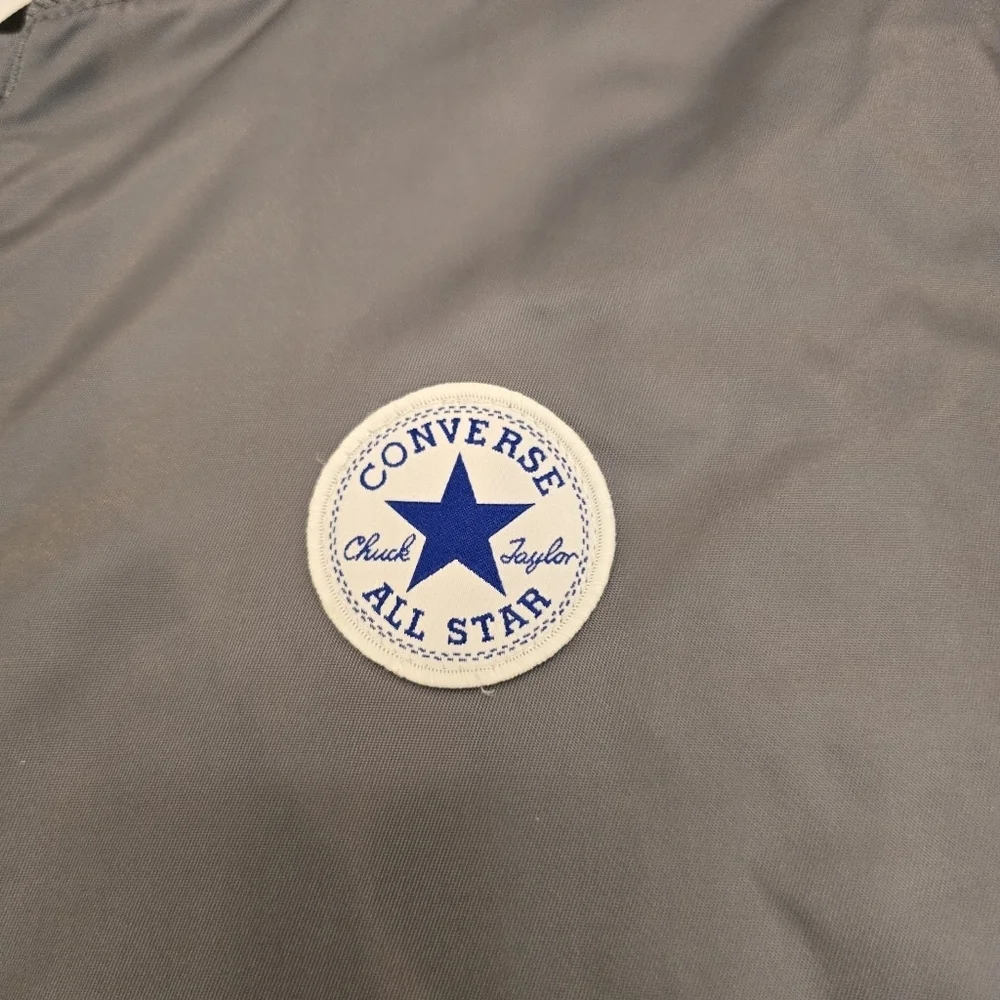 Converse Kids Bomber Jacket Coat Gray Logo and Lining Size Large 12-13 Yr